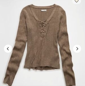 American Eagle Lace-Up Sweater